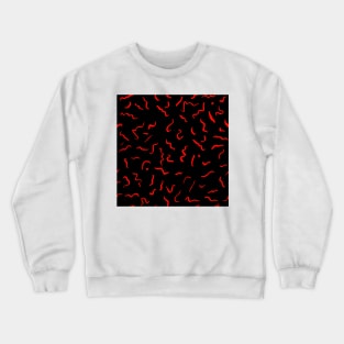 Artistic Squiggle Colorful Print Pattern Red Crewneck Sweatshirt